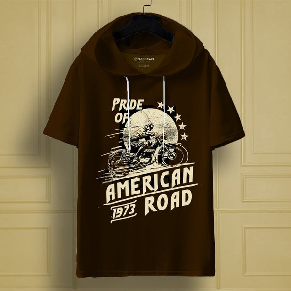 AMERICAN ROAD OVERSIZE HOODED T-SHIRT