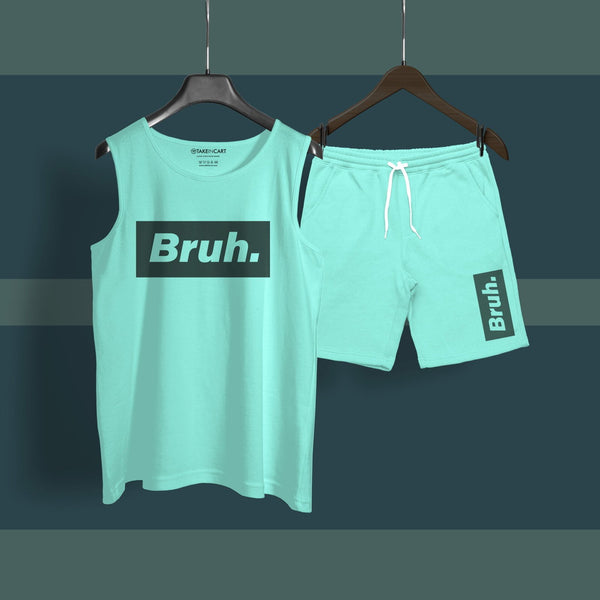 BRUH PALE TURQUISE SANDO CO-ORD SET