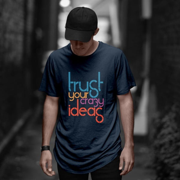 TRUST UR CRAZY IDEAS LONGLINE T-SHIRT