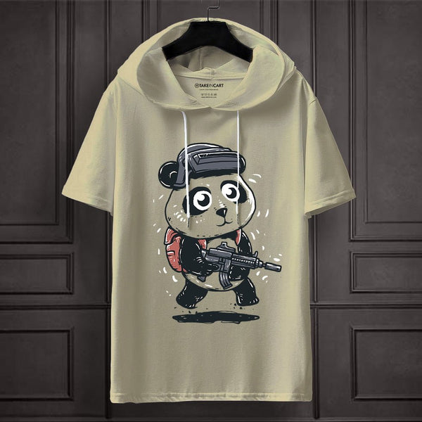 PANDA GUN OVERSIZE HOODED T-SHIRT