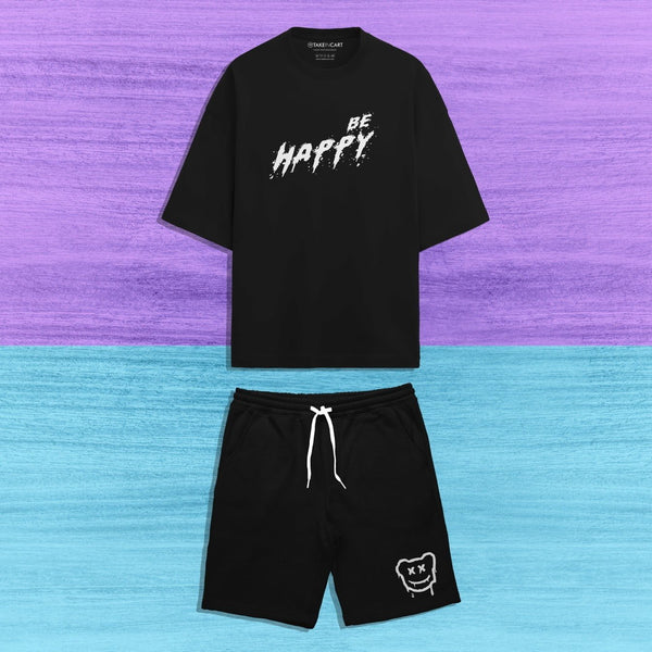 BE HAPPY BLACK CO-ORD SET