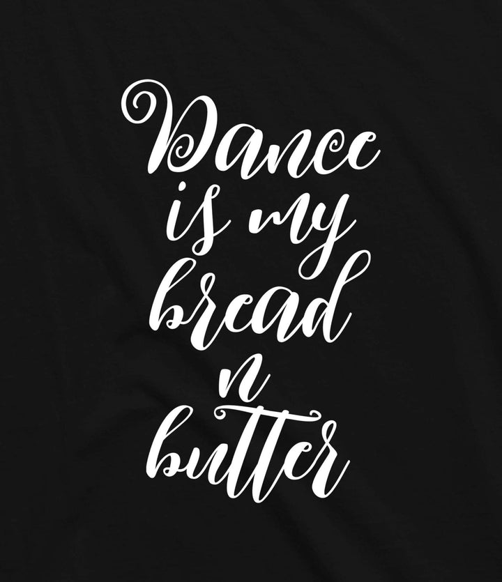 Takeincart black cotton longline t-shirt with white Dance is my bread n butter text design
