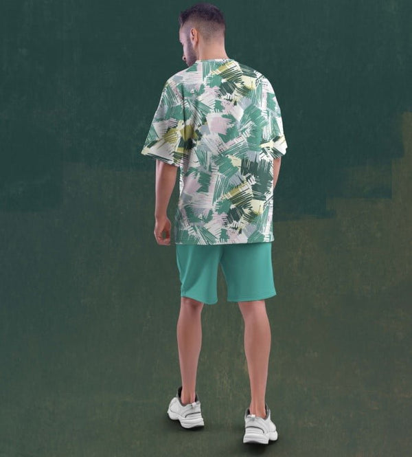 CROSS HATCH PRINTED OVERSIZED T-SHIRT