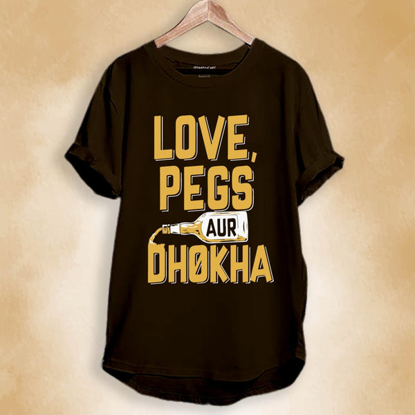 LOVE PEGS DHOKA LONGLINE T-SHIRT