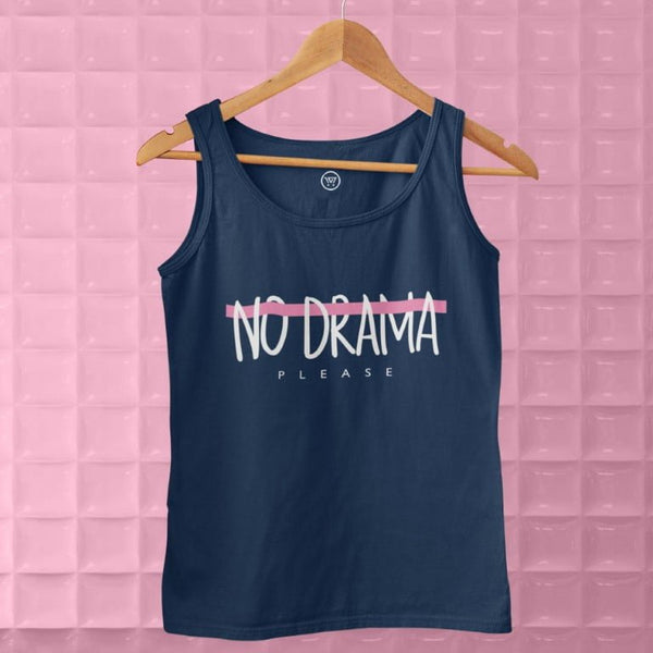 NO DRAMA BLUE TANKTOP