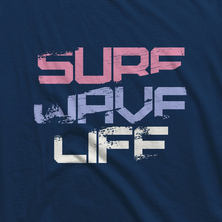Navy cotton sando for men with colorful surf wave life graphic print by Takeincart