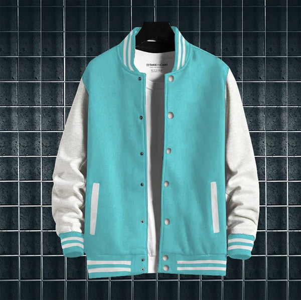 SKY BLUE VARSITY JACKET