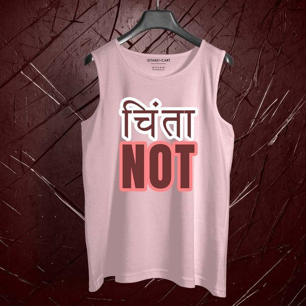 Takeincart soft sando in light pink with Hindi text print hanging on black hanger