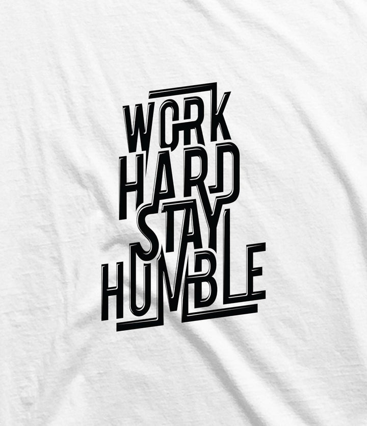 Takeincart cotton longline T shirt with black Work Hard Stay Humble typographic print cool printed sando