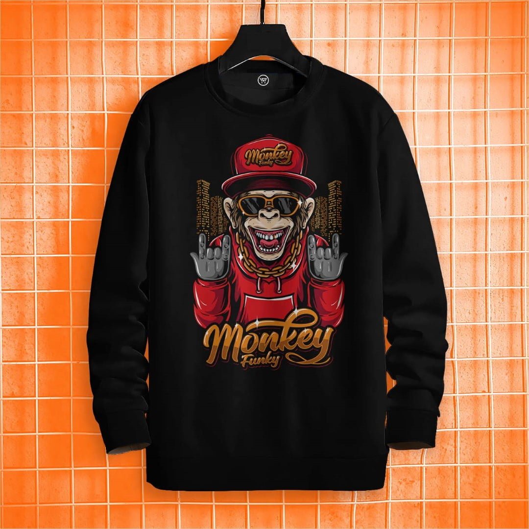 MONKEY FUNKY-Sweatshirt | Pullover Sweatshirt Winters | Takeincart