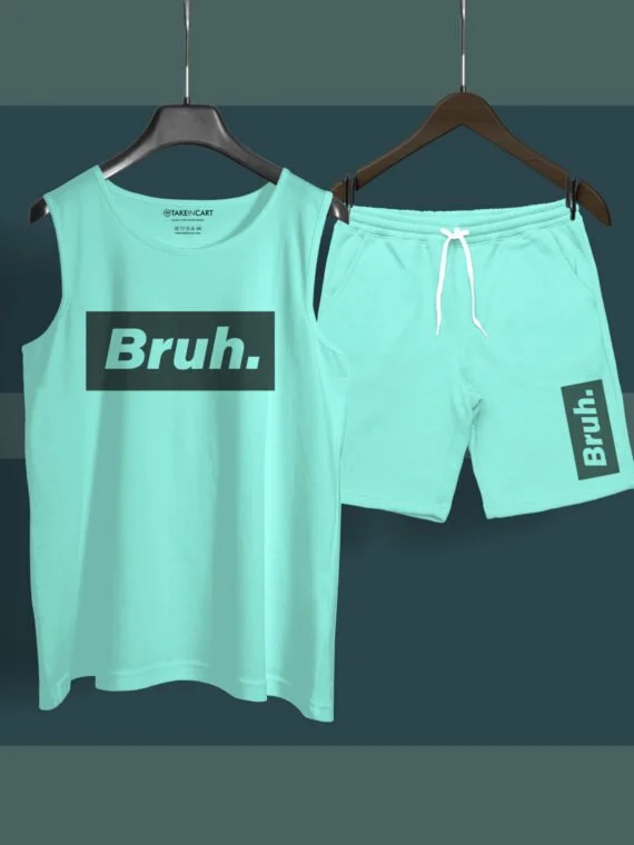 BRUH PALE TURQUISE SANDO CO-ORD SET