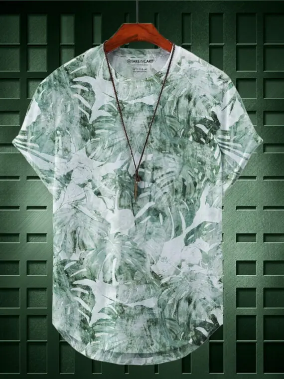 GREEN TEXTURED LEAVES LONGLINE